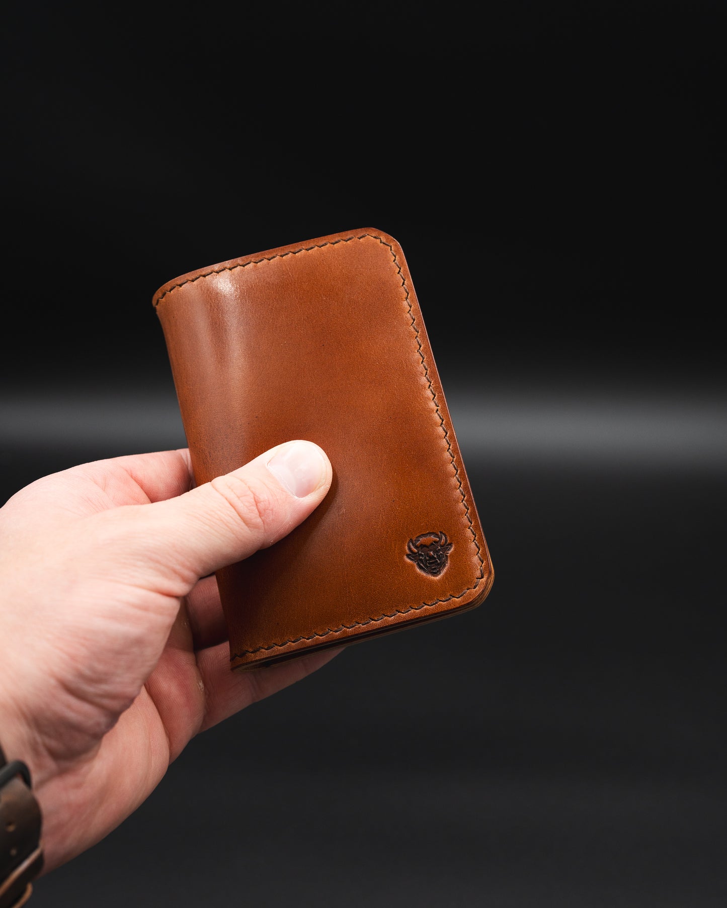 The Blue Ridge - Vertical Bifold Wallet in Traditional Harness (Buck Brown)