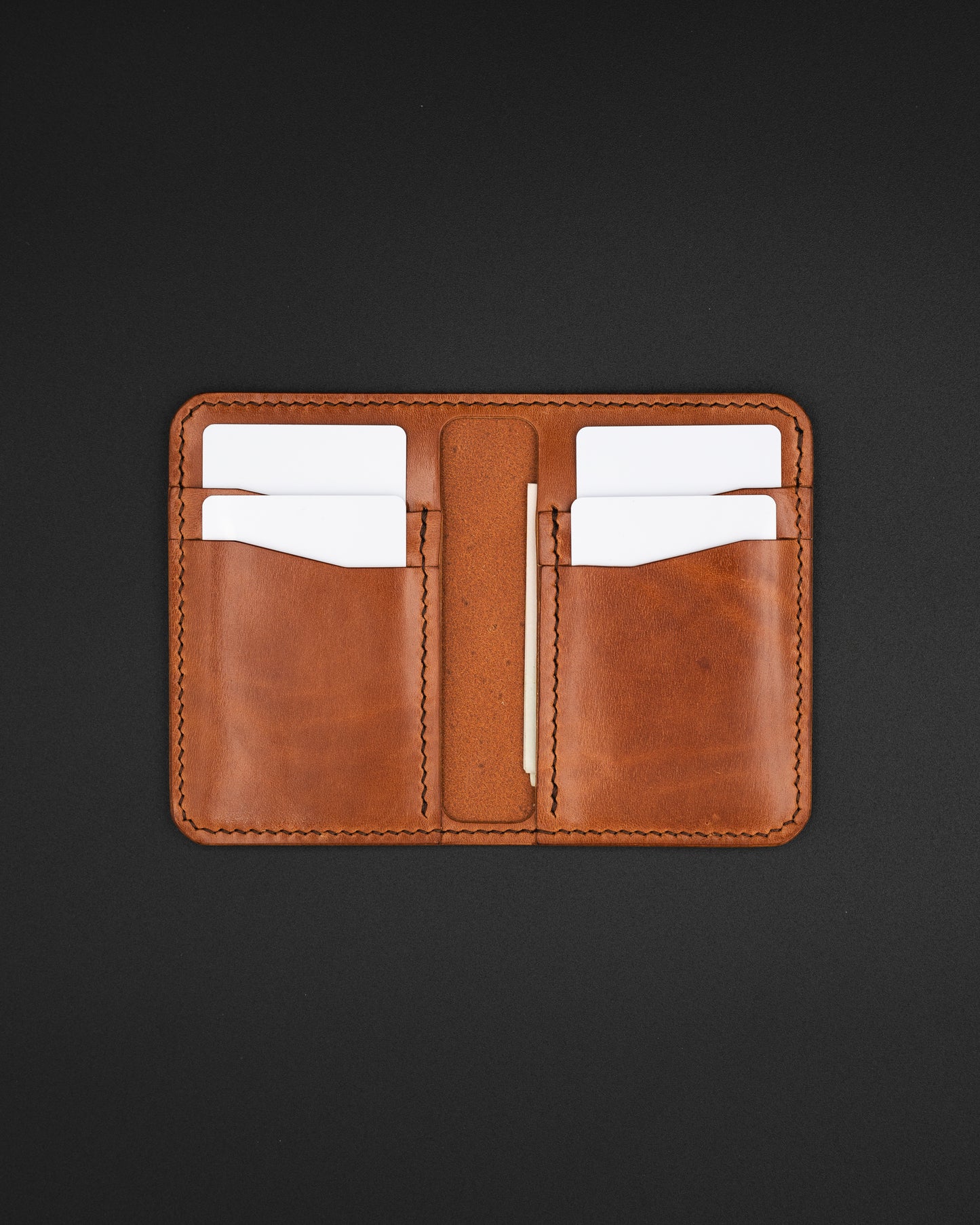 The Blue Ridge - Vertical Bifold Wallet in Traditional Harness (Buck Brown)