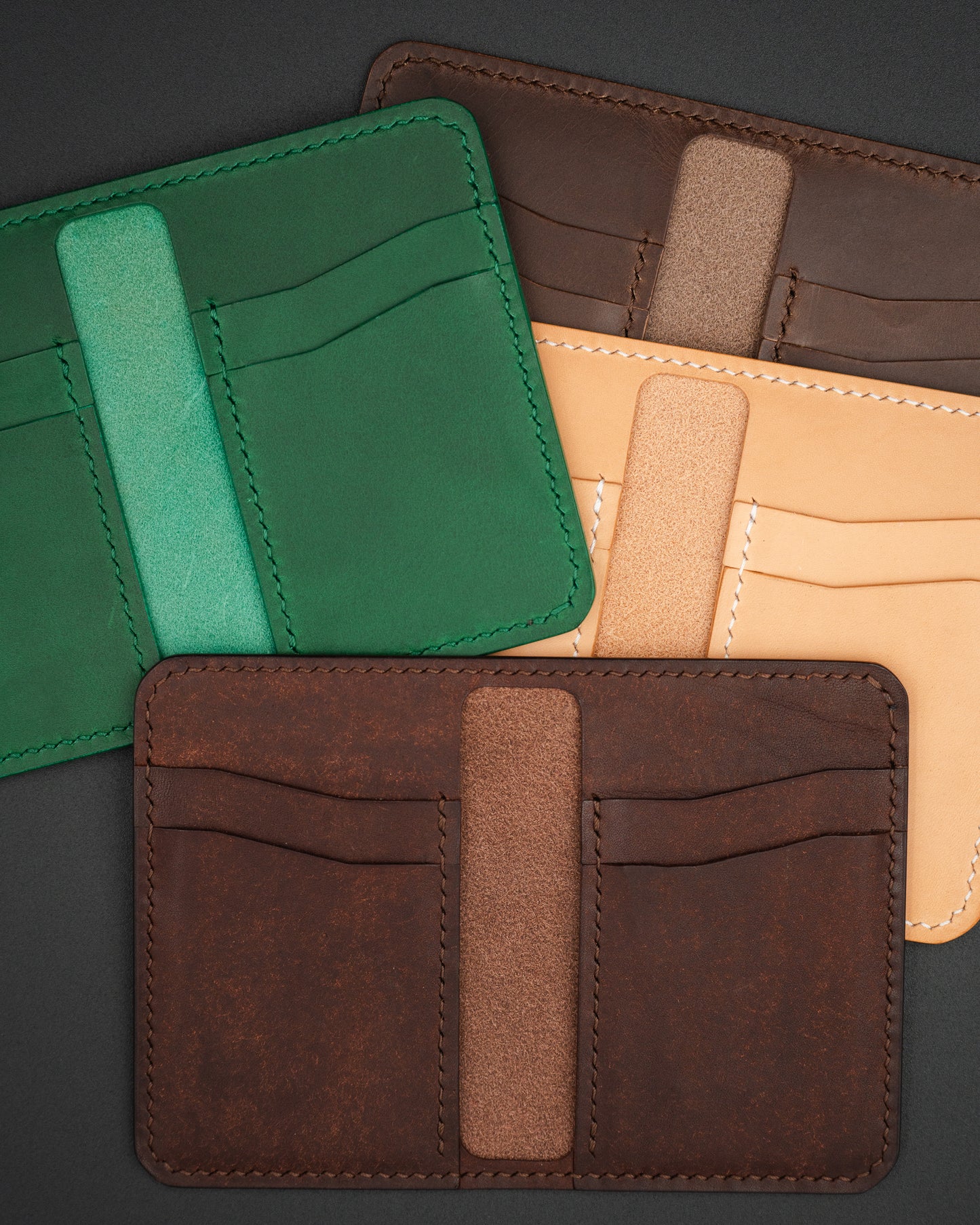 The Blue Ridge - Minimalist Leather Bifold Wallet in Multiple Colors