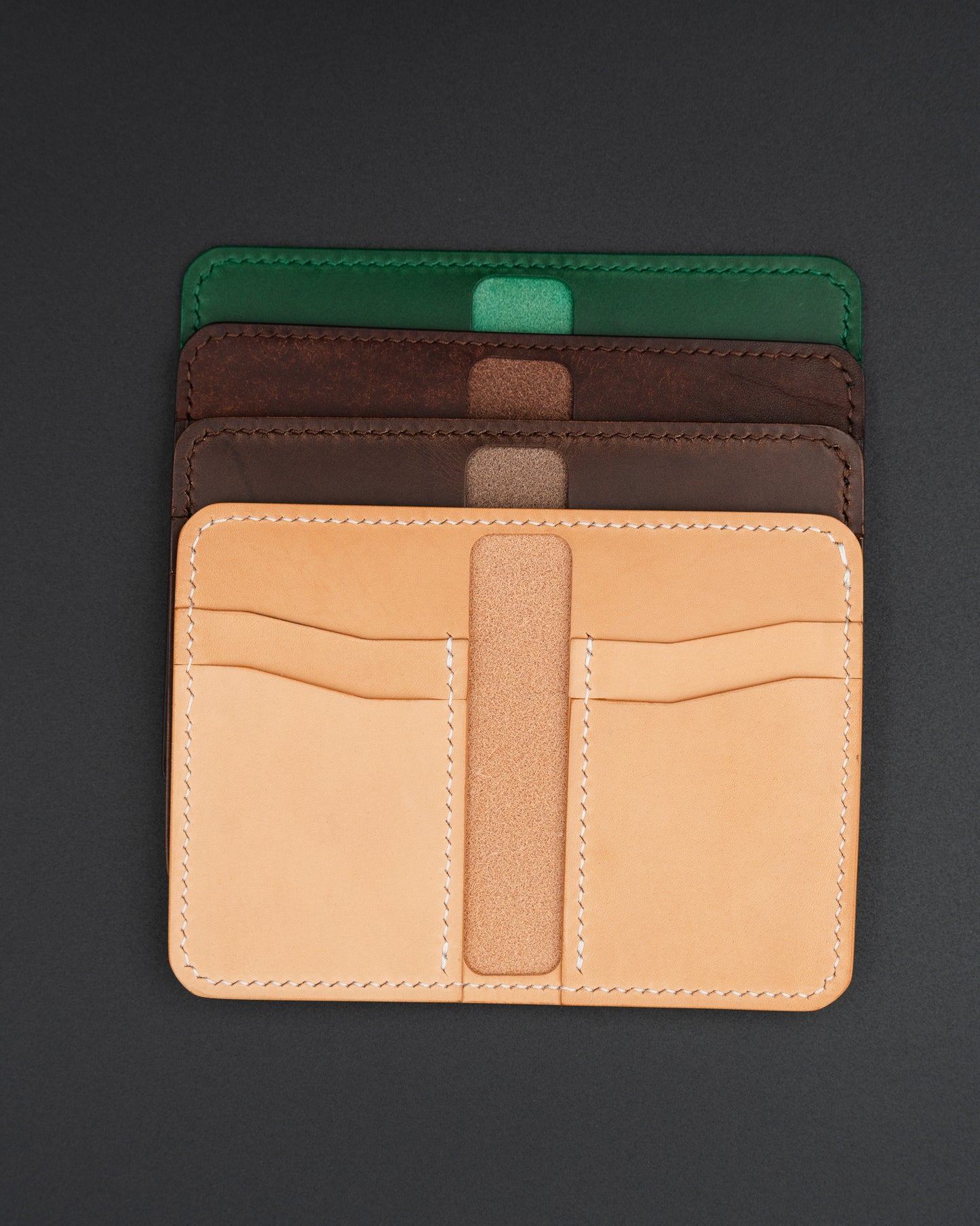 The Blue Ridge - Minimalist Leather Bifold Wallet in Multiple Colors