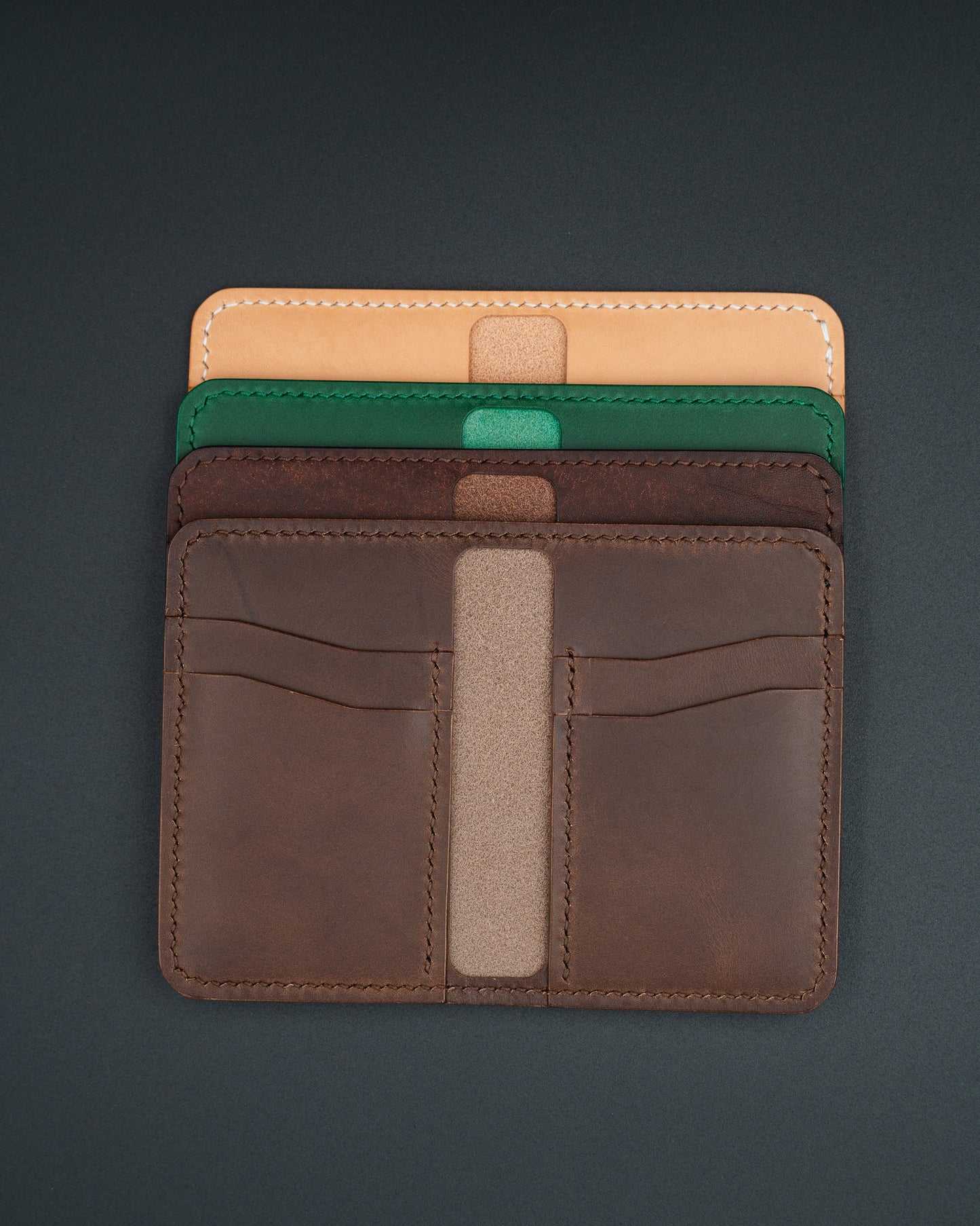 The Blue Ridge - Minimalist Leather Bifold Wallet in Multiple Colors