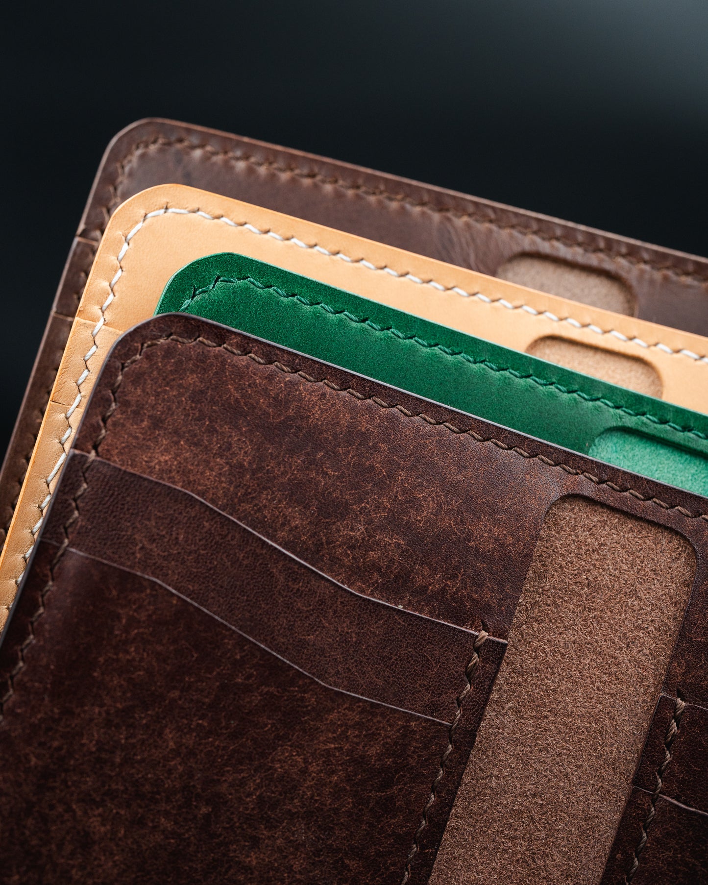 The Blue Ridge - Minimalist Leather Bifold Wallet in Multiple Colors