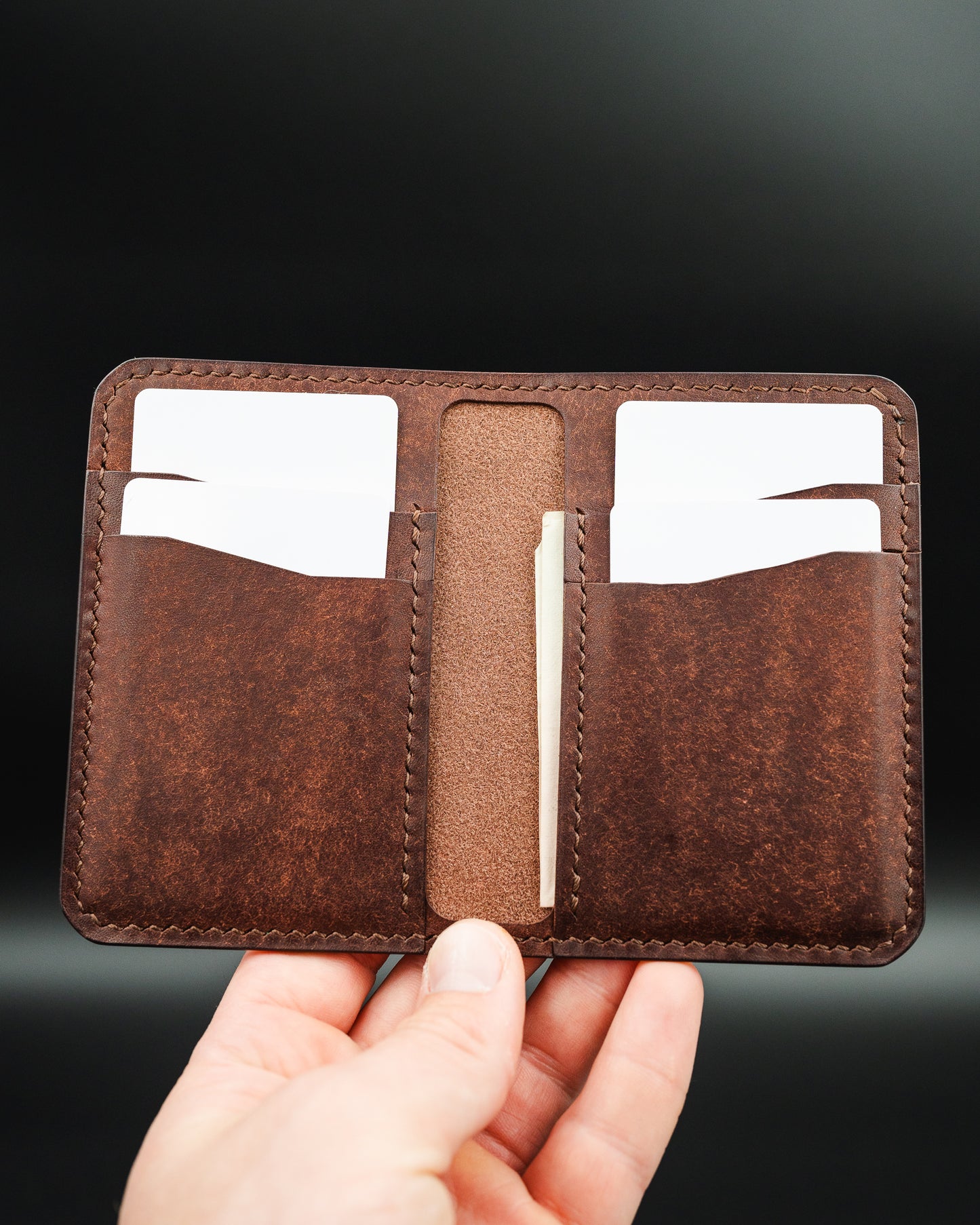 The Blue Ridge - Minimalist Leather Bifold Wallet in Multiple Colors