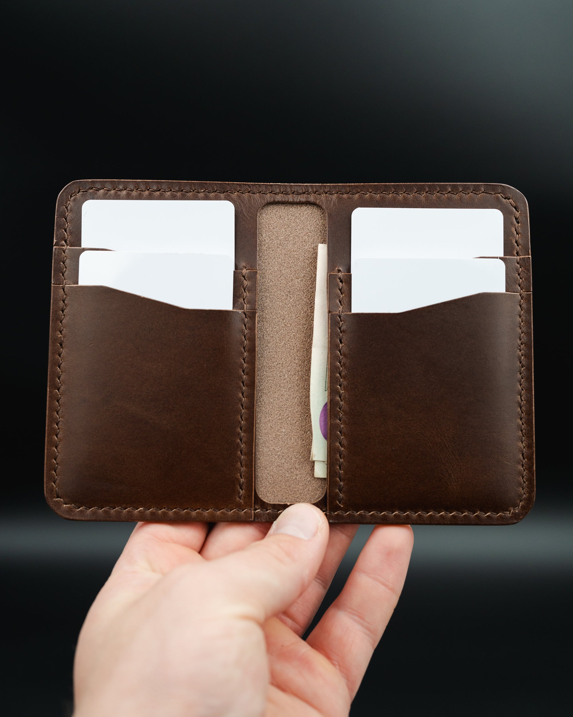 The Blue Ridge - Minimalist Leather Bifold Wallet in Multiple Colors