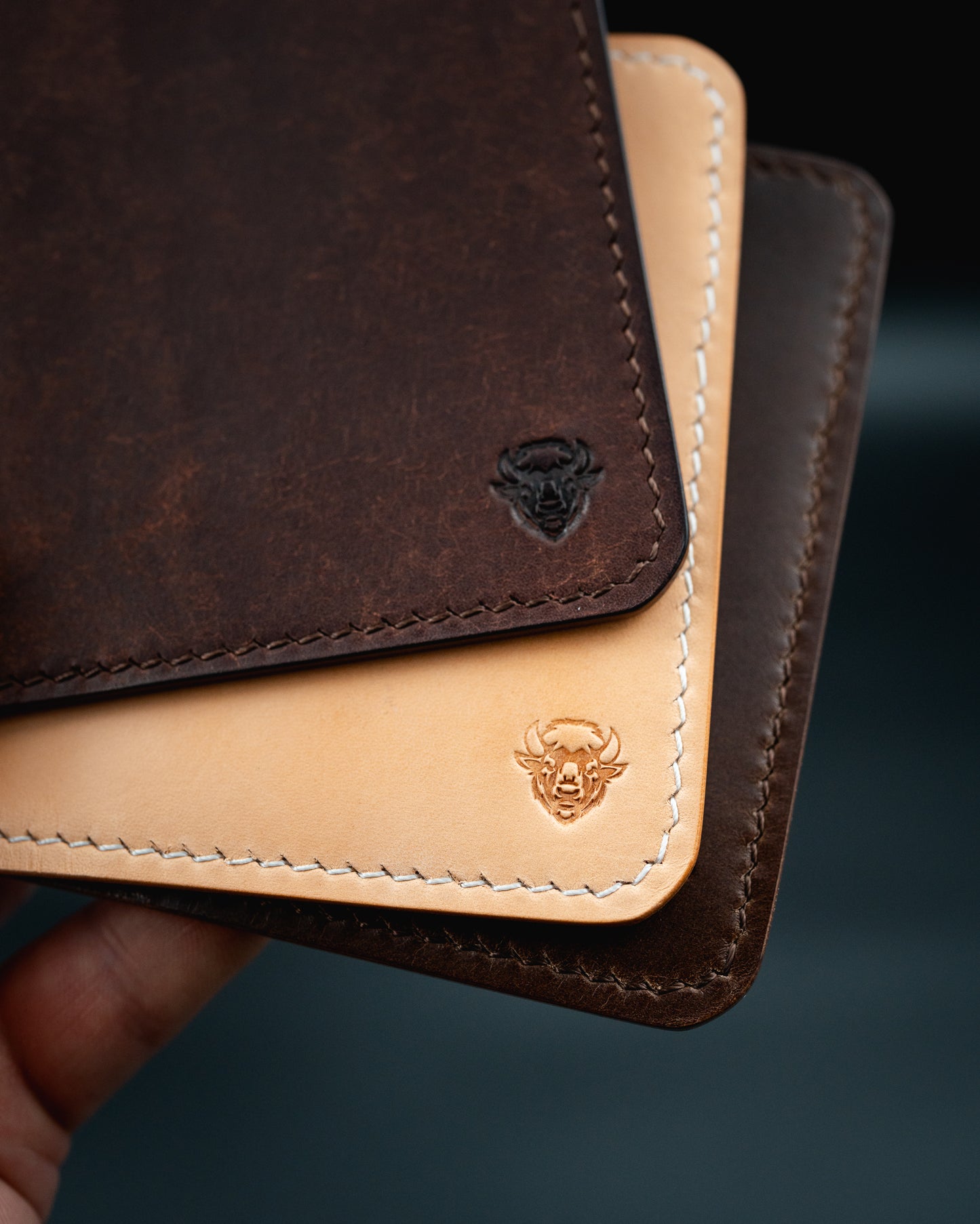 The Blue Ridge - Minimalist Leather Bifold Wallet in Multiple Colors