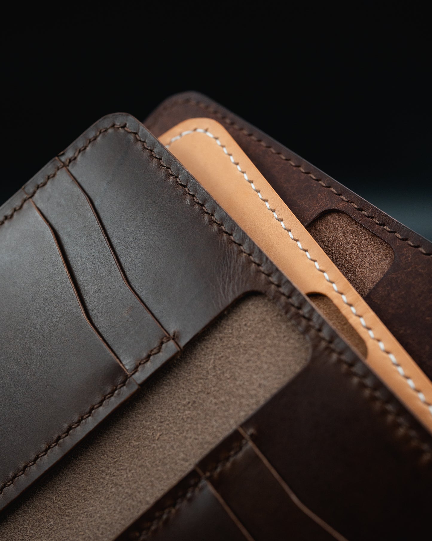 The Blue Ridge - Minimalist Leather Bifold Wallet in Multiple Colors